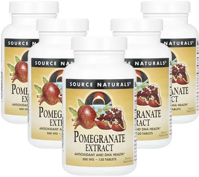 소스내츄럴스 석류 추출물 500mg, 120정, 5개 - 쿠팡