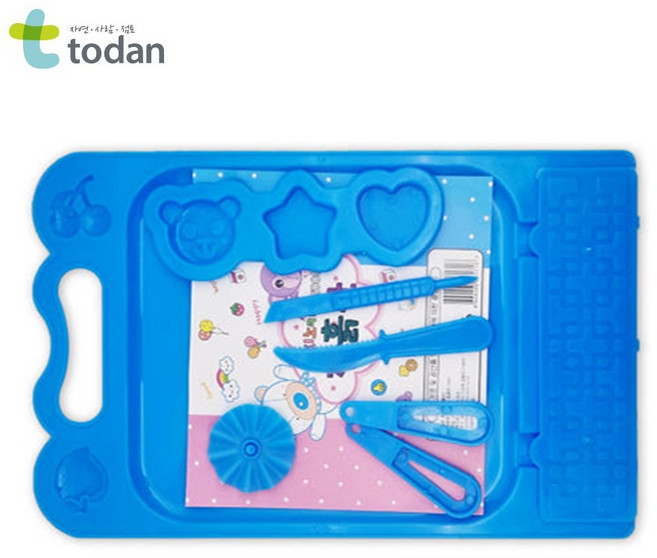 토단 피노키오 찰흙판 (찰흙판1p+모양틀1p+찰흙칼3p), 파랑색, 1세트