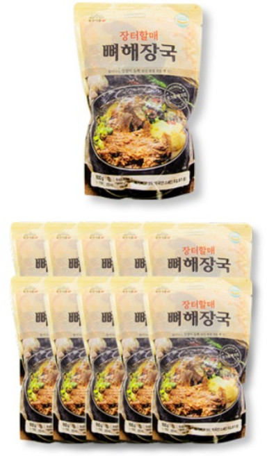 옥천 장터할매 뼈해장국 800g 세트, 10개