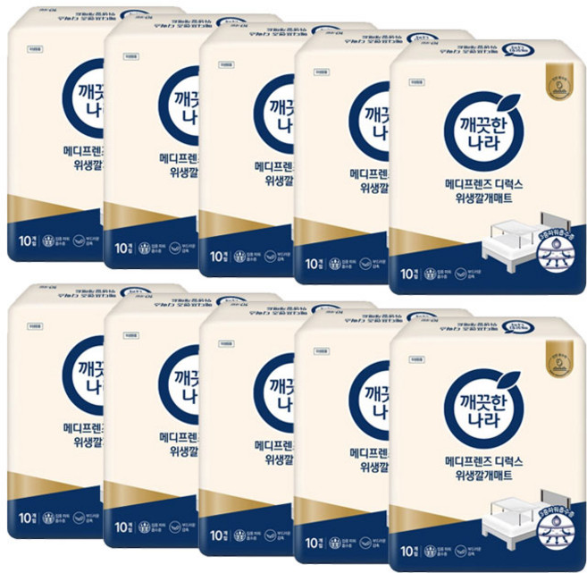 메디프렌즈 디럭스 위생 깔개 매트, 10매입, 10개