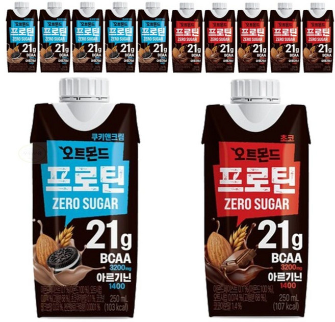 무유3 오트몬드프로틴제로슈거 쿠키앤크림 초코 오트몬드제로슈거, 1개, 250ml
