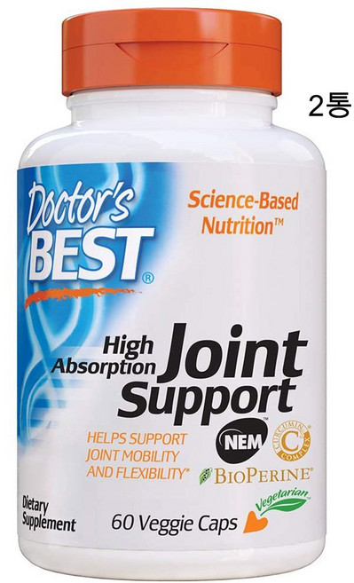 닥터스베스트 커큐민 강황 500mg + 칼슘제 60캡슐 x 2통 Joint Support, 2개, 60개입, 60정
