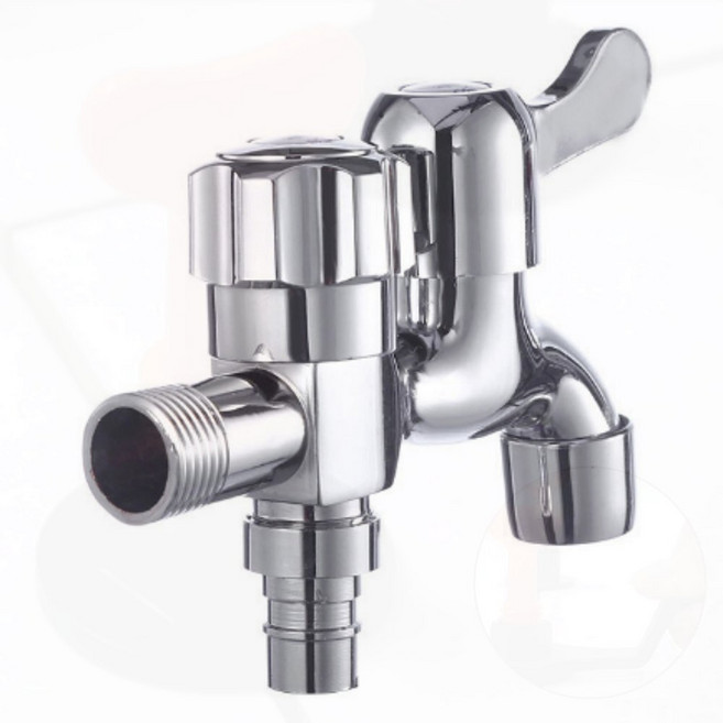 2구 양갈래 수도꼭지 수도분배기 세탁기호스연결, 1개