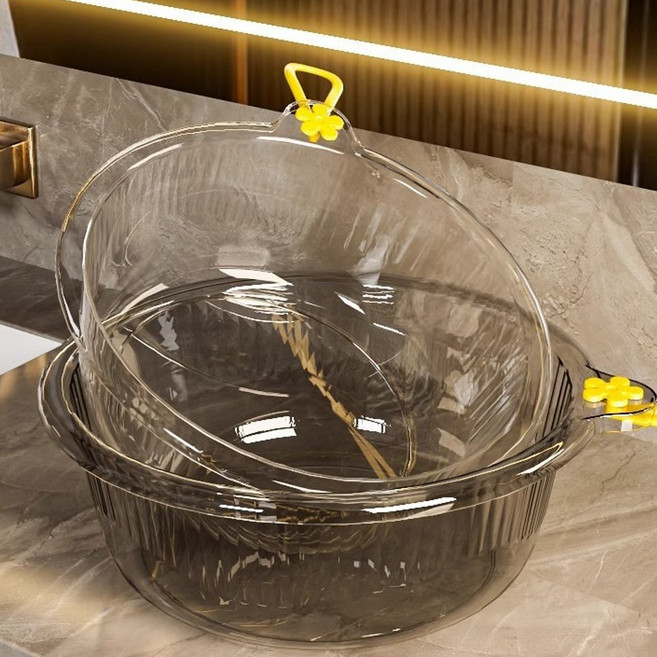 투명 다용도 세숫대야 욕실 주방 다용도 설거지통 대형, 화이트