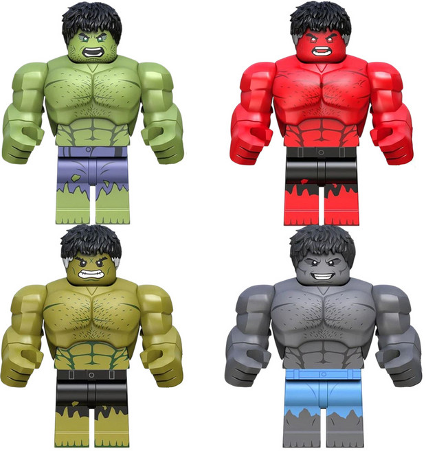 헐크(HULK) 멀티버스 캐릭터 4종 마블 어벤져스 호환블록 브릭미니피규어 취미/수집/장식/컬렉션용 커스텀 블록피겨, HULK-05. 헐크 4종 세트(로켓), 1개