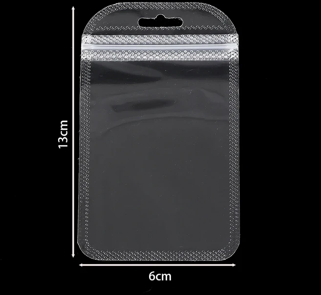 투명 플라스틱 보석 패키지 가방 산화 방지 정리함 디스플레이 목걸이 보관 OPP 자체 밀봉 파우치 50 개, 10 6x13cm