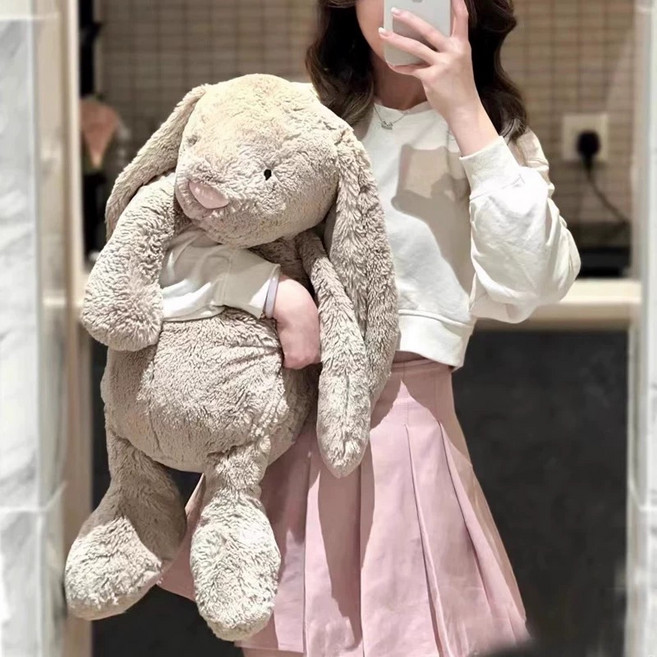 대형 버니 토끼인형 대형인형 안고자는 애착 바디필로우 67cm 실버 그레이 토끼, 약 67cm