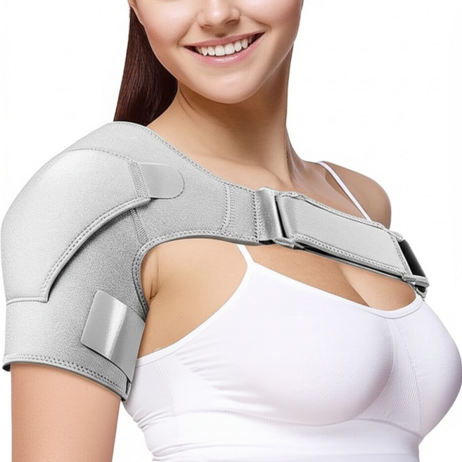 젠스 양방향가능 가벼운착용 어깨보호대 그레이, 1개