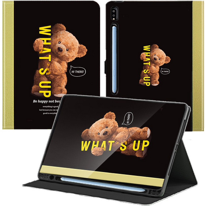 태블리 갤럭시탭 S10 FE 플러스 라이트 울트라 S펜수납 케이스, WHATS UP[백폴더]