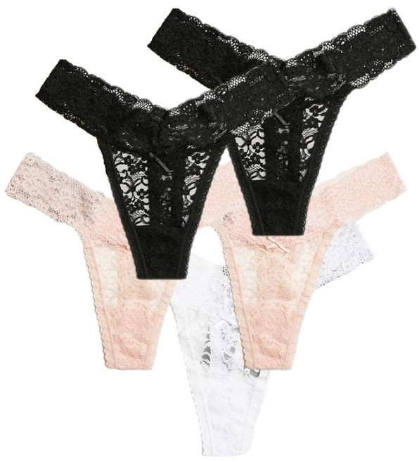 부드러운 착용감 레이스 티팬티 5장 세트