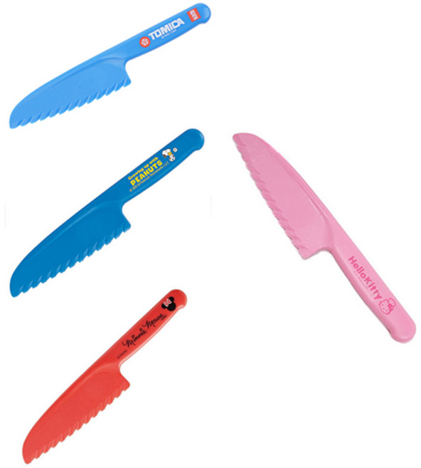 스케이터 캐릭터 어린이용 플라스틱 칼 안전 칼 안전칼 주방칼 어린이 유치원 요리 실습 수업 옵션선택, 남아용/블루, 1개