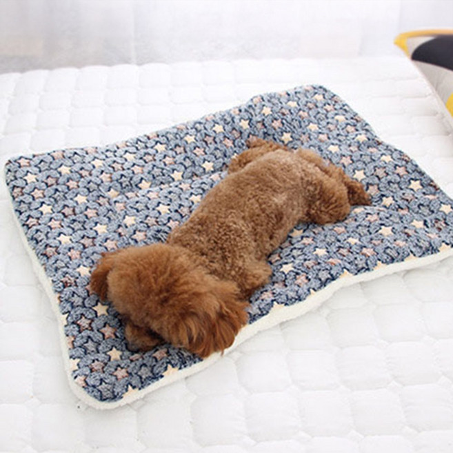 폭신 반려동물 담요 방석 꿀잠 쿠션 부드러운 강아지 고양이 두툼한 매트 애착 이불, 파랑별, 1개