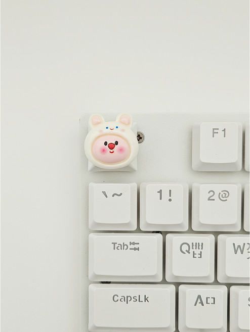 달콩 핑크루피 캐릭터 키캡, 6.래빗루피, 화이트