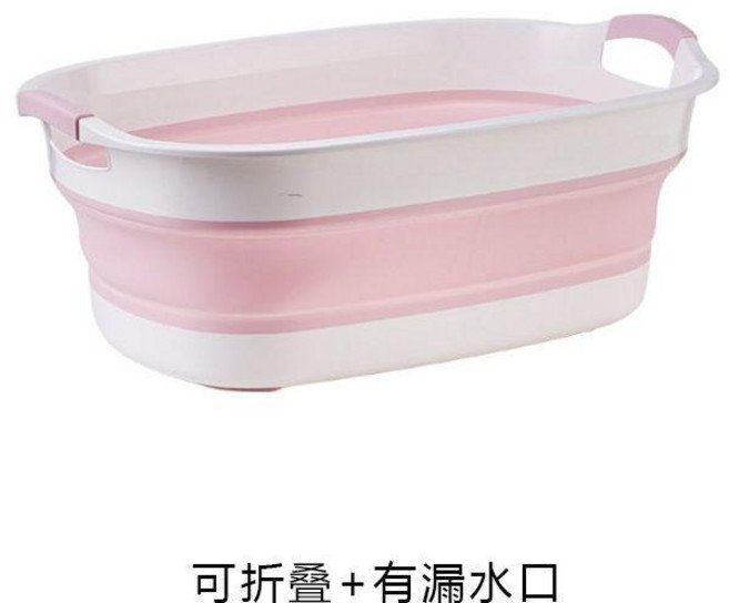 寵物折疊洗澡盆 附排水孔 適合12.5公斤以下寵物, 1個, 粉色 適合12.5公斤