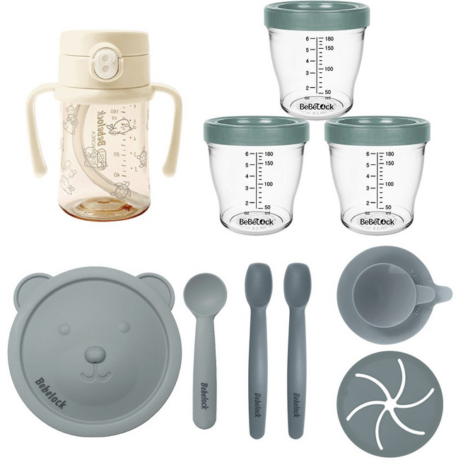 베베락 프리미엄 트라이탄 이유식스타트 6종세트, 블루그레이, 1개