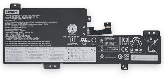 Lenovo L19M3PF8 筆記型電腦電池, 1個, 三個月