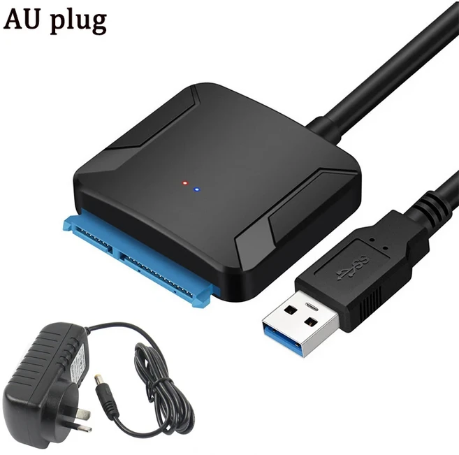 USB 3.0 to SATA 어댑터 케이블 3.5/2.5 인치 SSD HDD III 하드 드라이브 디스크 지원 UASP 1.1/2.0/3.0 호, 08 AU Plug, 01 0.4M