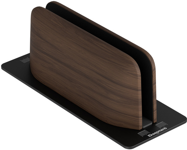 Ekeepment 우드클램쉘 노트북 태블릿 수직 세로 클램쉘 거치대 Slot1, Walnut, 1개