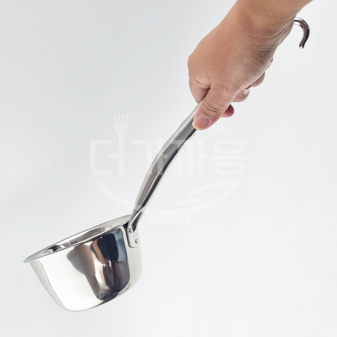 유경 골드통삭구(미니핸들) 중 600cc 손잡이가 짧은 업소용 대형 스텐국자 육수국자, 1개, 실버