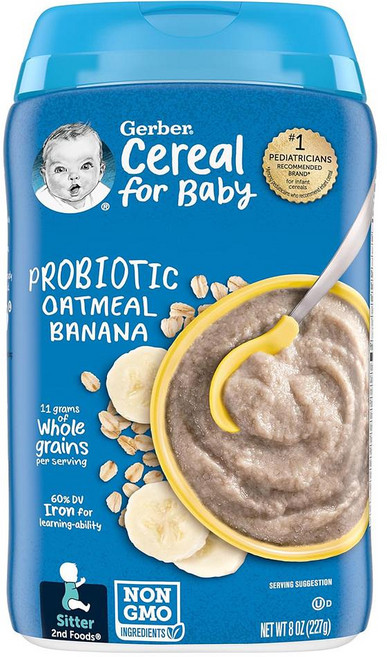 거버 2단계 이유식 프로바이오틱스 오트밀 바나나 Gerber Baby Cereal 2nd Foods Probiotic