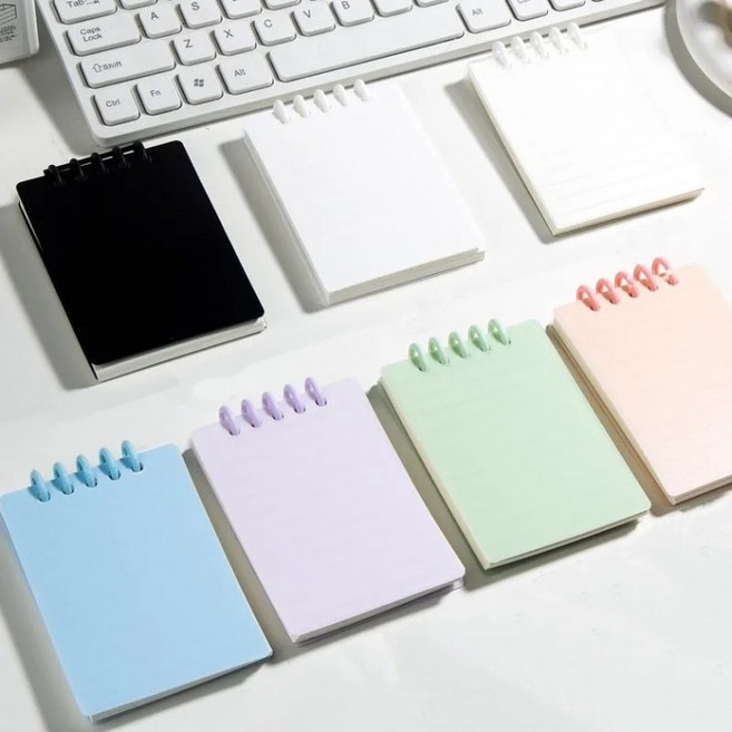 미니 스프링노트 감성 파스텔 7컬러, 1개, 투명화이트