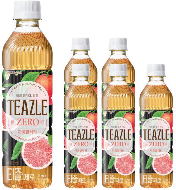 티즐 제로 자몽블랙티 500ml, 6개