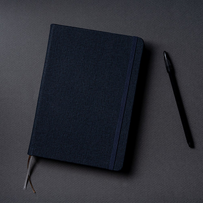 미래마켓 A5 국산 가죽 다이어리 만년 양장 다이어리 하루식 업무 업무용 회사 200매, 1개, 다크블루