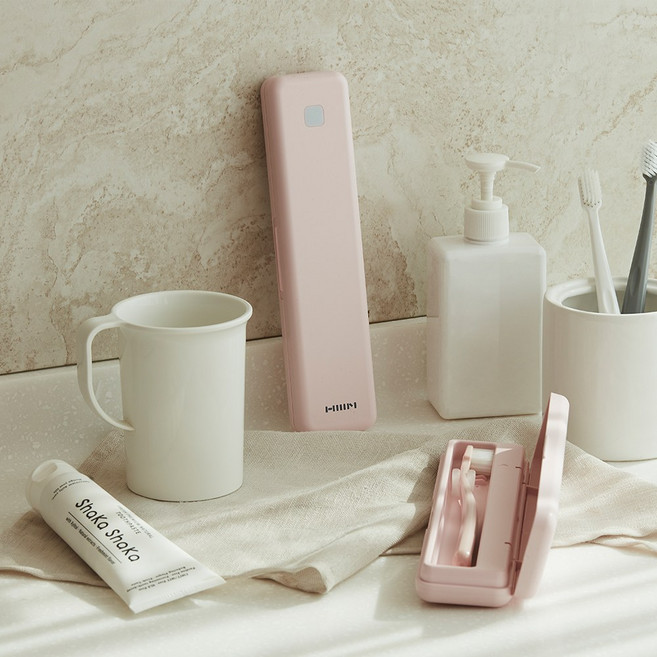 한샘 휴대용 칫솔살균기 건전지형, 핑크, 한샘 휴대용 건전지형 칫솔살균기