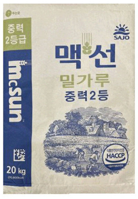 맥선 중력2등밀가루 20kg 사조동아원, 1개