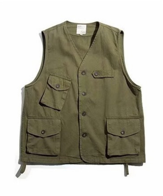 BT3 Style 工裝斜口袋背心 MN07, 軍綠,L