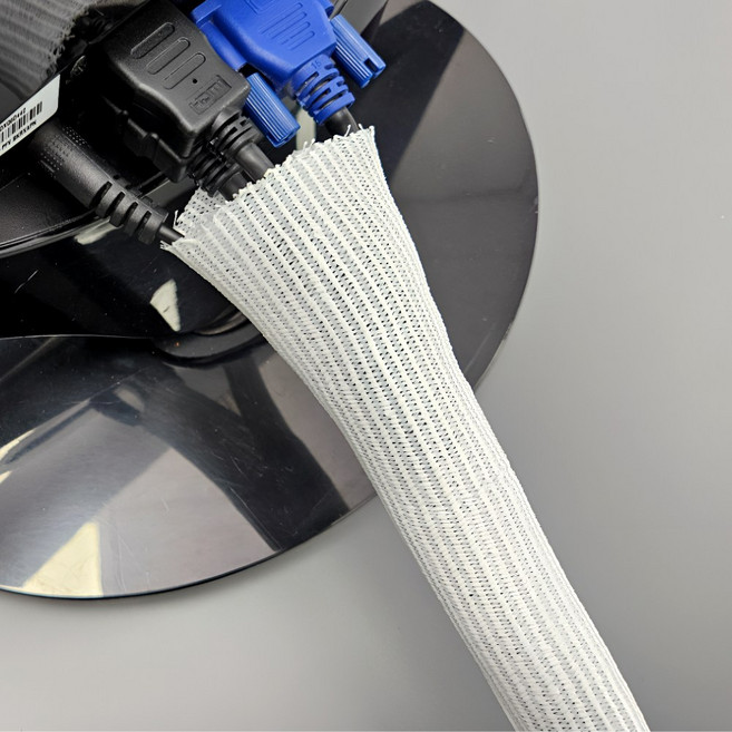 선정리튜브 컴퓨터 케이블 전선보호 케이블덮개 커버 선정리용품, 화이트