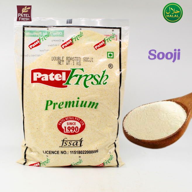 Premium Sooji Double Roasted Indian 프리미엄 수지 더블 로스티드 인도산 수지, 2개, 1kg