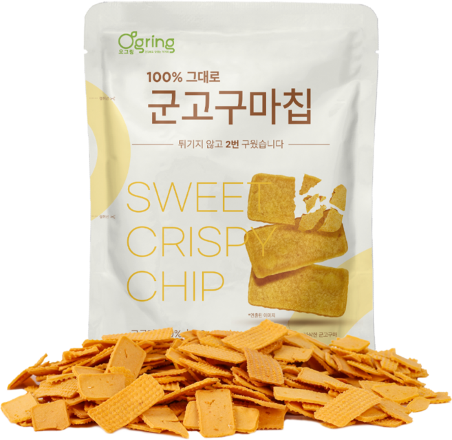 [오그링] 튀기지 않은 군고구마칩 100% 고구마 건강간식, 40g, 6개