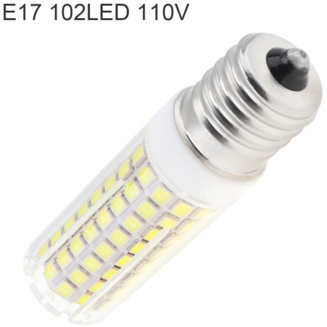 2835 SMD 옥수수 전구 세라믹 램프 E17 LED 전구 밝기 조절 가능 백색 및 온백색 102 LED AC110V 10W