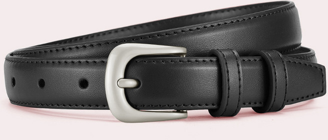 패션파트너 남녀공용 매트 무광 실버 니켈 버클 슬림 가죽 벨트 데일리 캐주얼 허리띠 3color