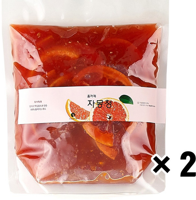 리뉴얼 자몽함유 63% 수제 자몽청 카페납품 허밍테이블, 1kg, 1개입, 2개