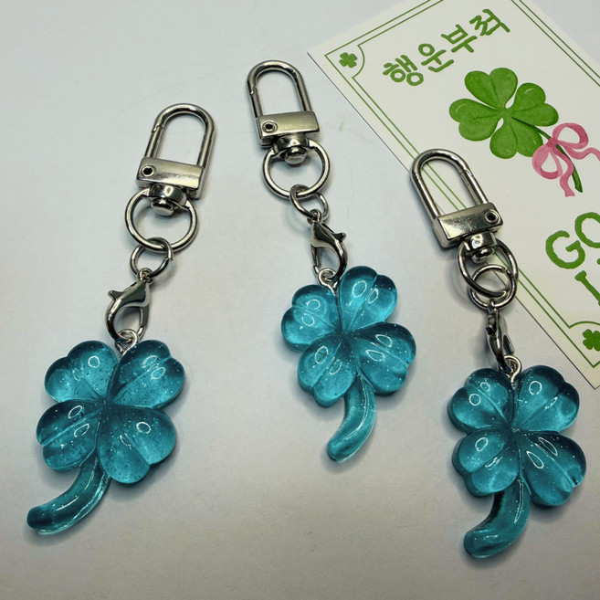 JPAPA 네잎클로버 키링 행운부적카드 선물세트