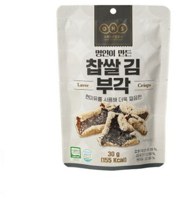 오희숙전통부각 찹쌀 김 부각, 30g, 2개