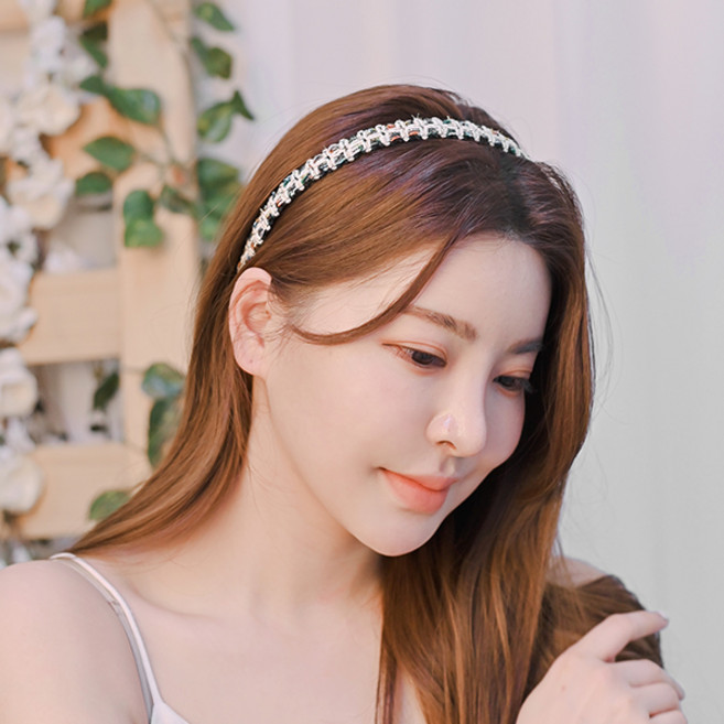 MISS21 아니모 트위드 체크 헤어밴드 머리띠 (hb1784)