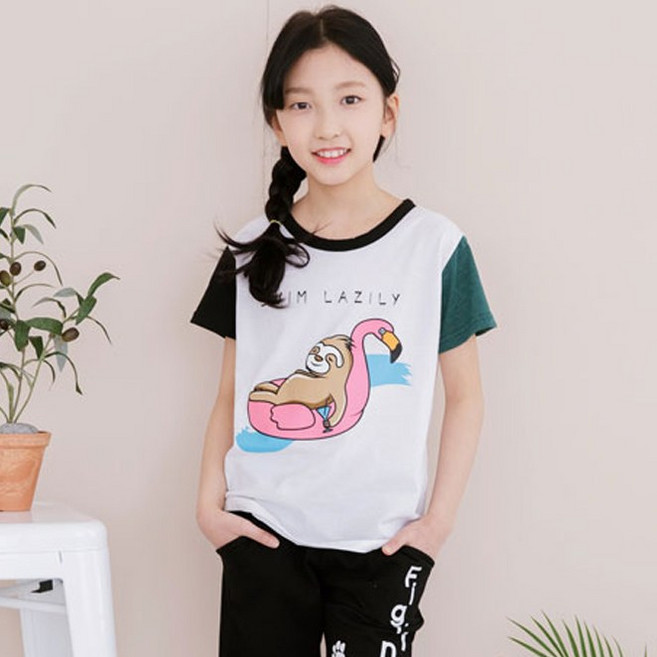 잭키드 여아용 스위밍고 반팔티