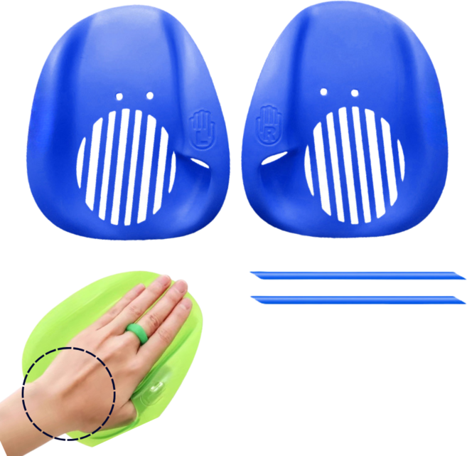 슬로우믹스 수영 패들 끈이 필요없는 훈련용, 블루