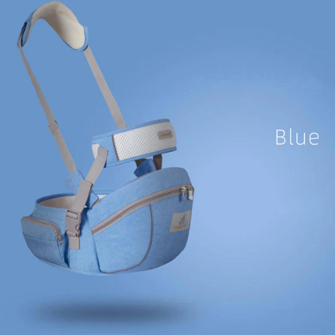 인체 공학적 베이비 캐리어 휴대용 유아 키즈 엉덩이 좌석 허리 의자 슬링 앞면 캥거루 랩, 파란색 - 쿠팡