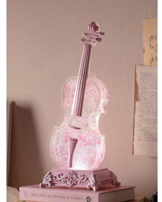 바이올린 스노우볼 오르골 눈 내리는 워터볼 음악상자 아이 생일 선물 인테리어 소품, 공작새 스타일