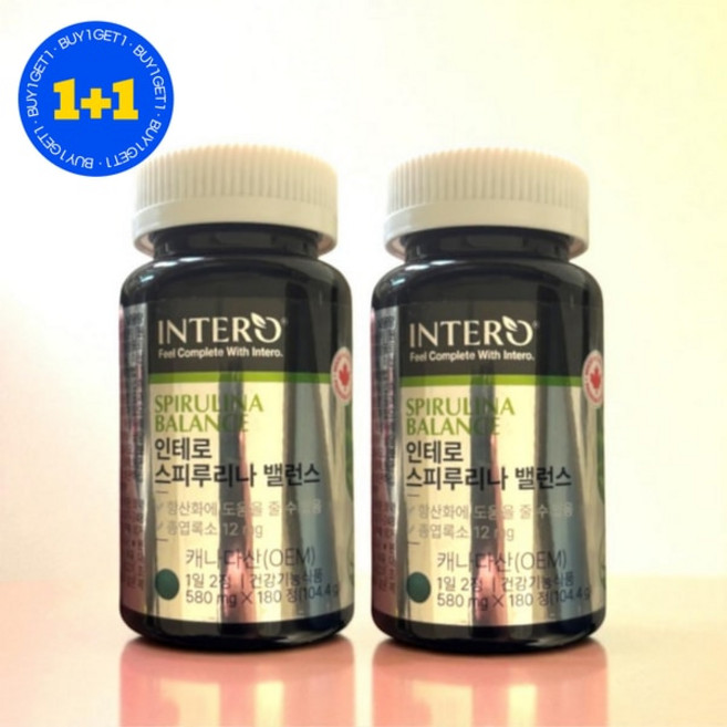 1+1 스피루리나 밸런스 스피룰리나 피코시아닌 180정 2개 인테로, 1+1 인테로 스피루리나 밸런스 스피룰리나 피코시아닌
