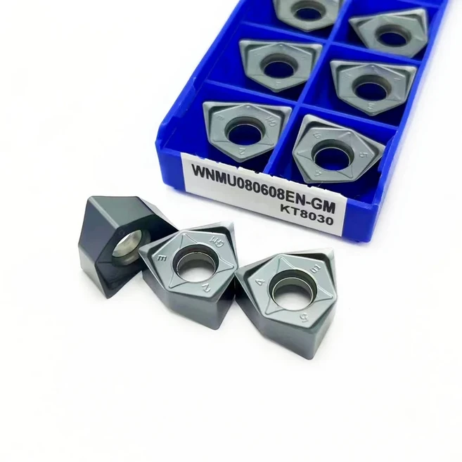 100% 오리지널 WNMU EN-GM 육각형 고속 피드 밀링 인서트 절삭 공구, [01] 10pcs(1box), [01] WNMU080608EN KT8030