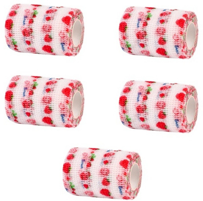 치프몰 반려동물 자가접착 신발 붕대 5개입, 7.5cm 딸기