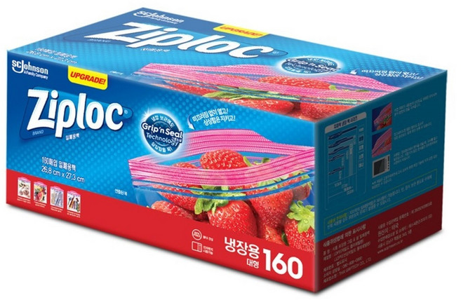 지퍼락 이지 오픈탭 밀폐용백 냉장용 대형, 대(L), 160개입, 1개