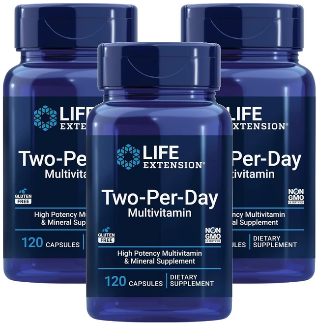 라이프익스텐션 투-퍼-데이 멀티비타민 캡슐, 3개, 120정 - 쿠팡