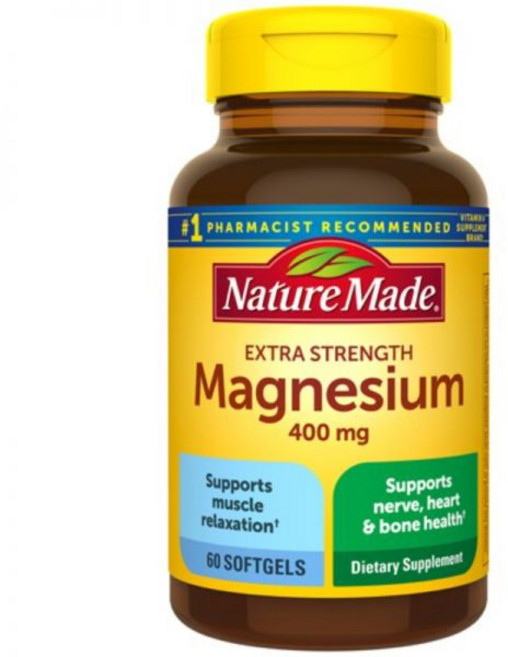 Nature Made 네이처메이드 마그네슘 400mg 60 소프트젤 건강유지 영양제, 1개, 60정