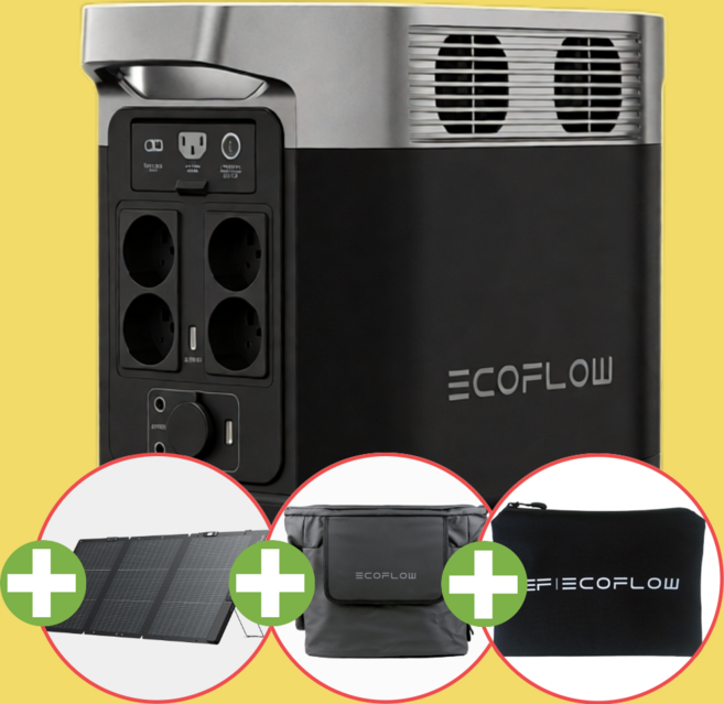 에코플로우 델타2 인산철 파워뱅크 올인원 1024Wh, 1개, 델타2+태양광160W+전용커버+파우치